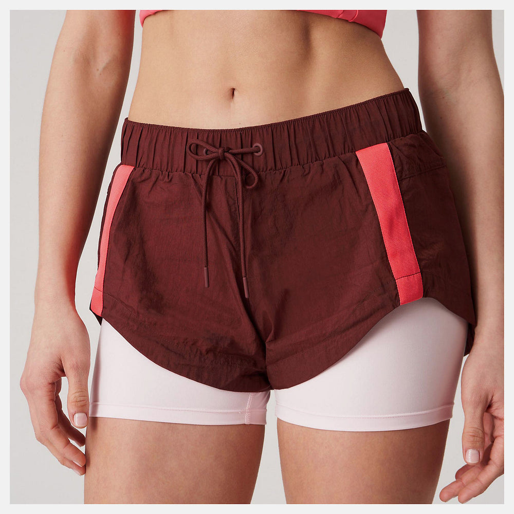 Bandier Woven tech Short | New Balance Clothing Deep Mauve - Women
