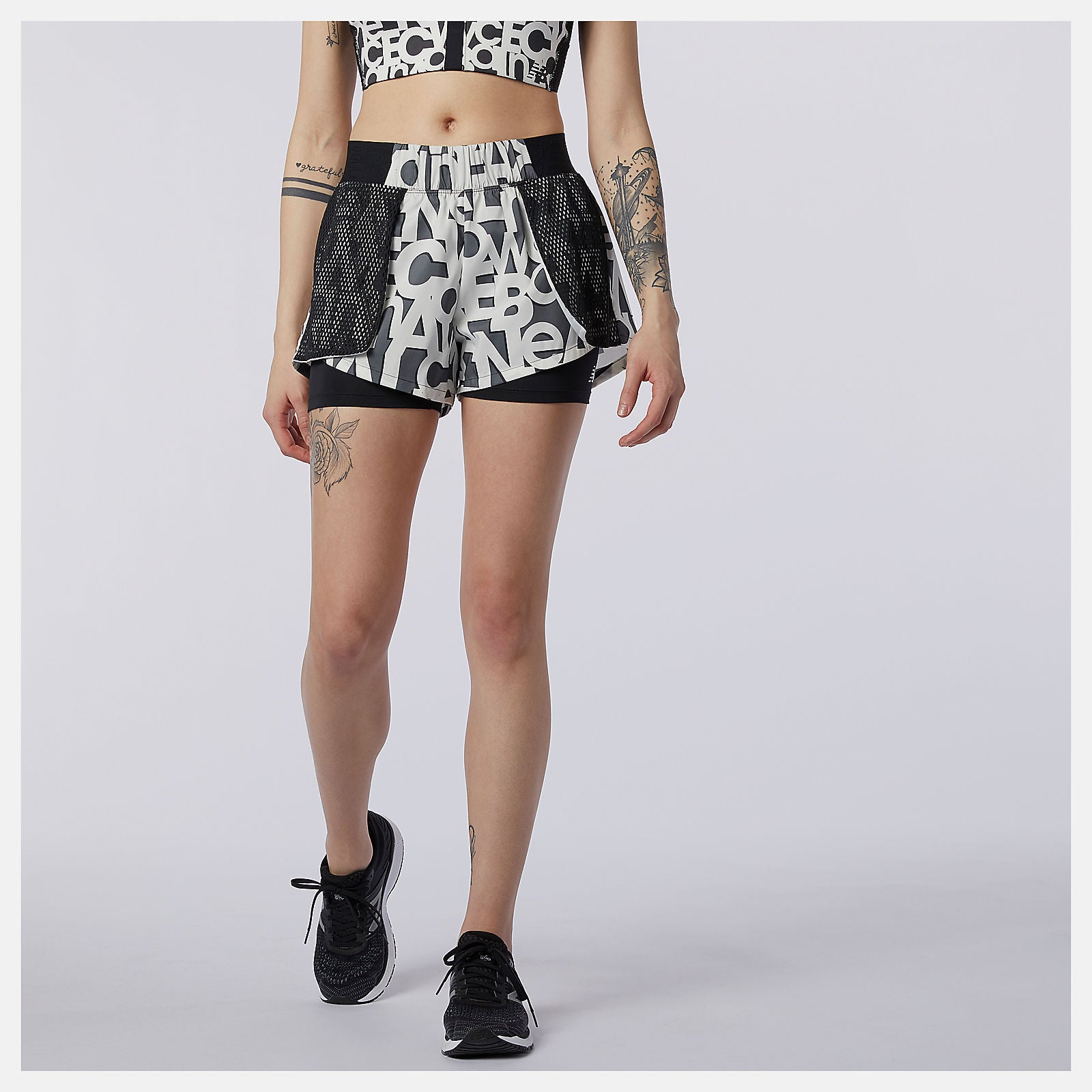 Relentless 2 In 1 Short Printed | New Balance Clothing Black/White - Women