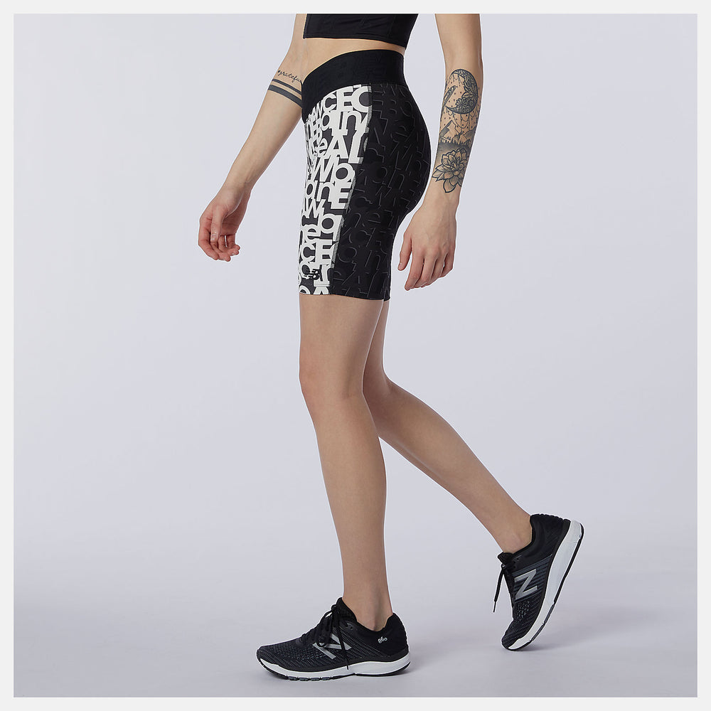 Relentless Printed Fitted Short | New Balance Clothing Black/White - Women