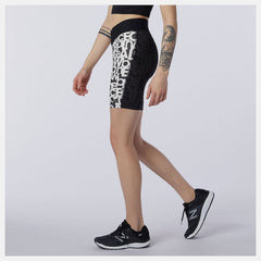 Relentless Printed Fitted Short | New Balance Clothing Black/White - Women