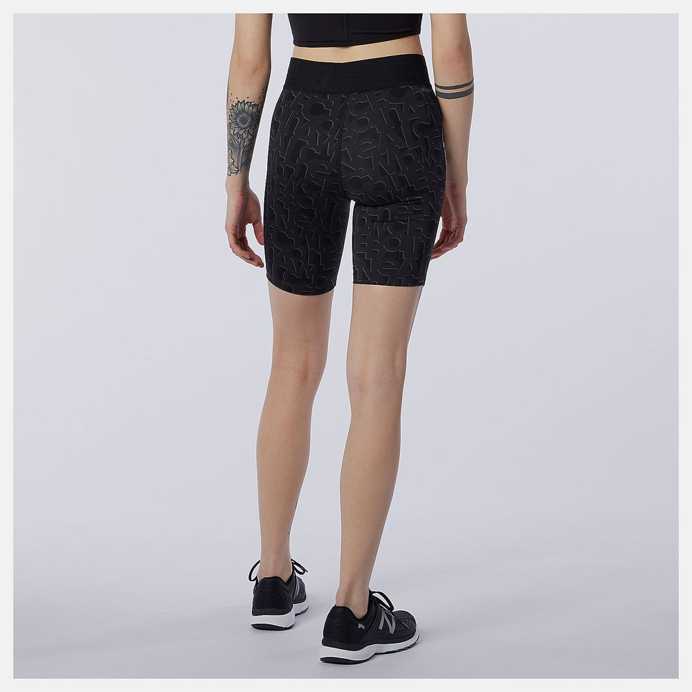 Relentless Printed Fitted Short | New Balance Clothing Black/White - Women