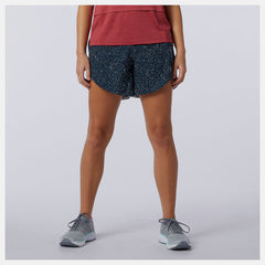 Printed Impact Run 5 inch Short | New Balance Clothing Teal - Women