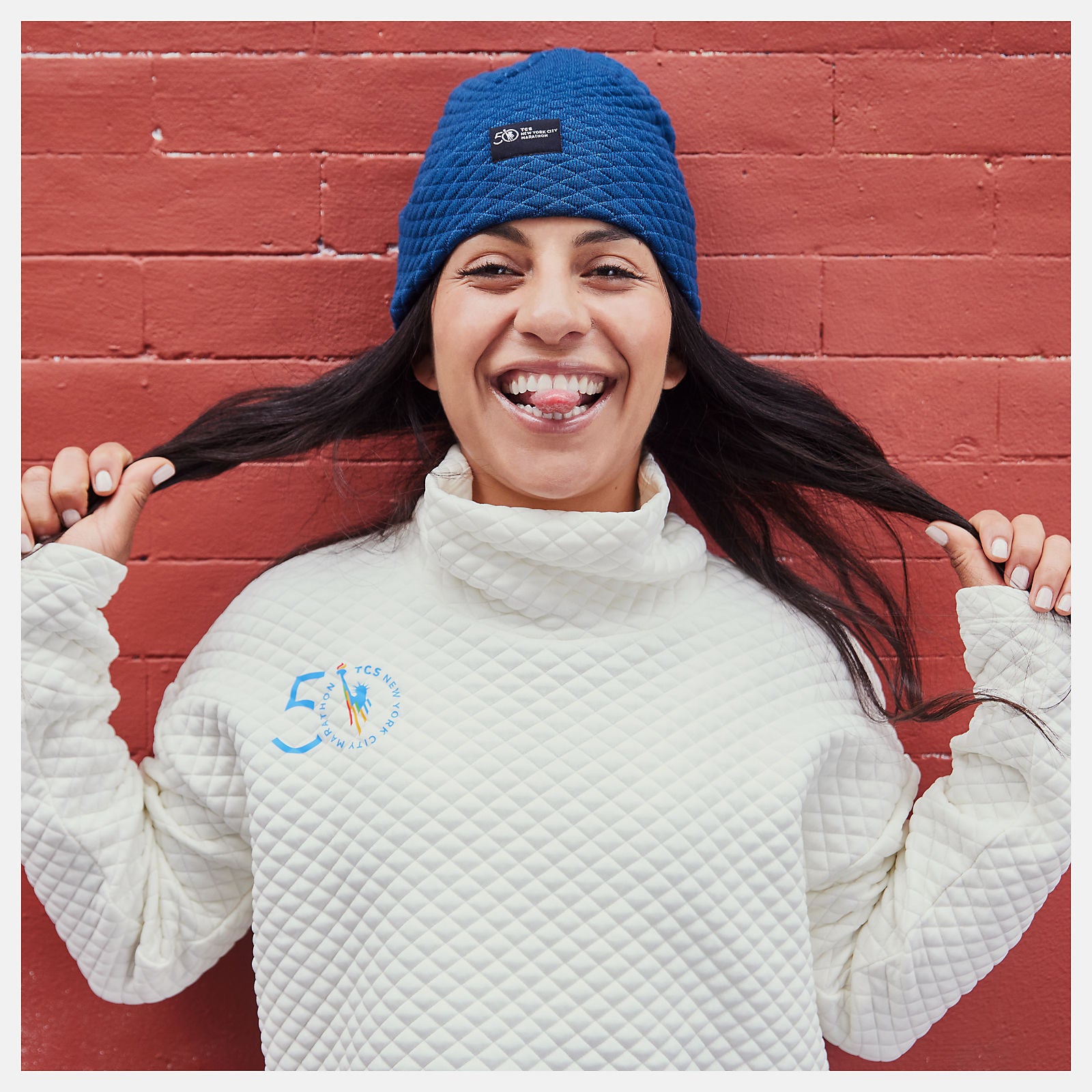 NYC Marathon NB Heat Loft Funnel | New Balance Clothing Sea Salt - Women