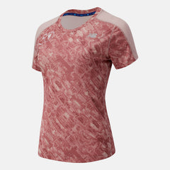 NYC Marathon Printed Impact Run Short Sleeve | New Balance Clothing Saturn Pink - Women
