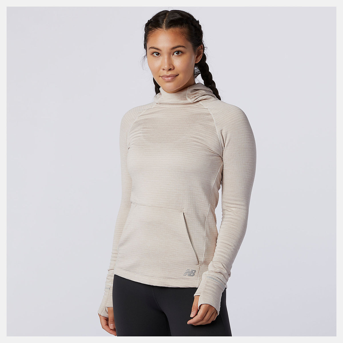 NB Heat Grid Hoodie | New Balance Clothing Sea Salt Heather - Women