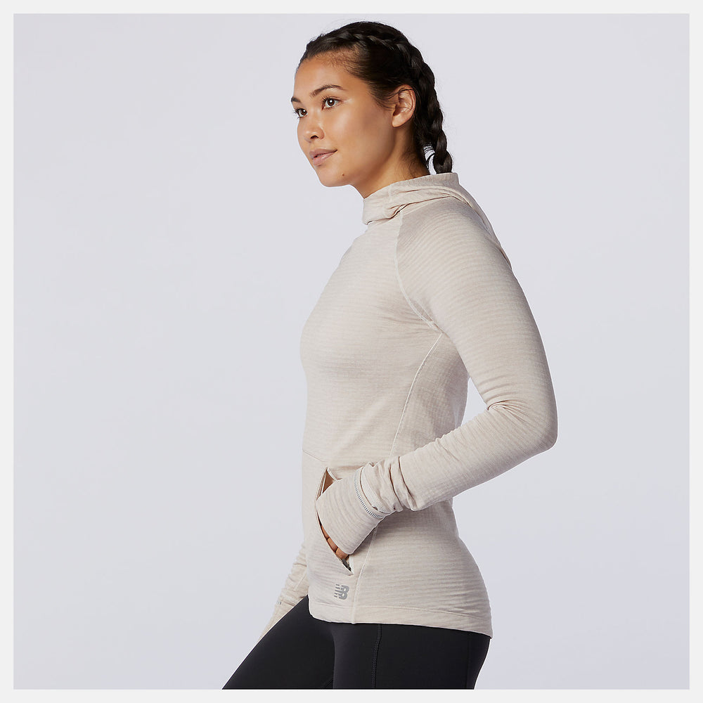 NB Heat Grid Hoodie | New Balance Clothing Sea Salt Heather - Women