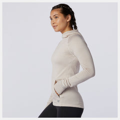 NB Heat Grid Hoodie | New Balance Clothing Sea Salt Heather - Women