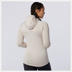 NB Heat Grid Hoodie | New Balance Clothing Sea Salt Heather - Women