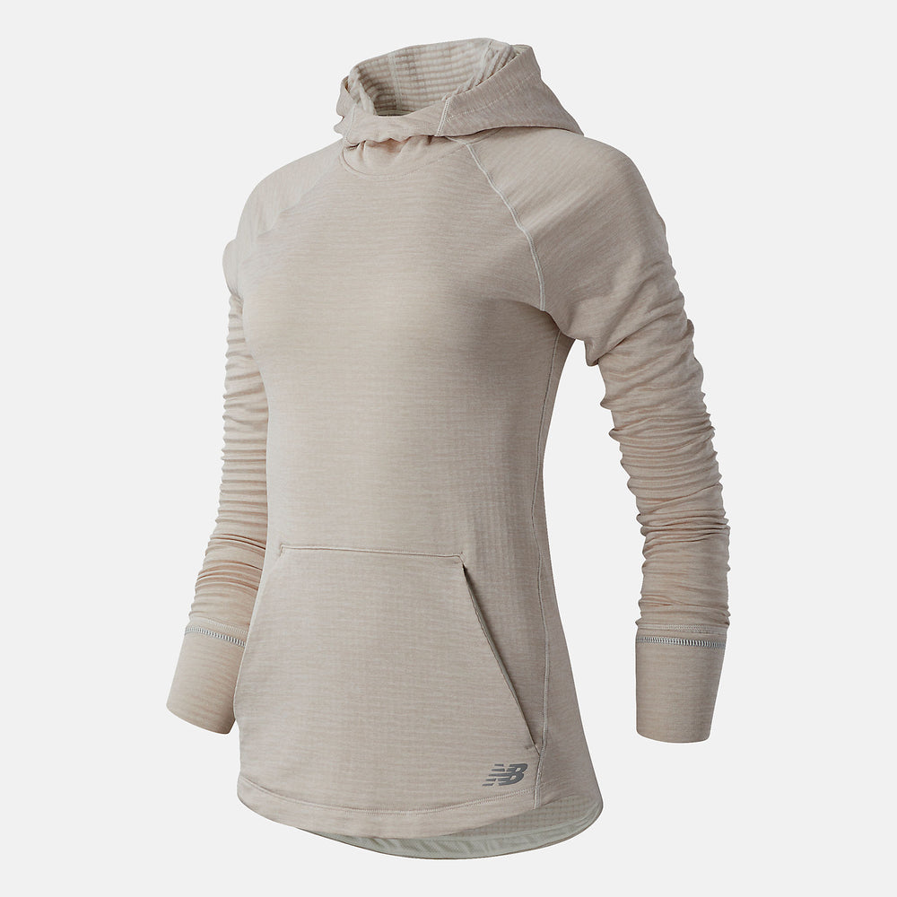 NB Heat Grid Hoodie | New Balance Clothing Sea Salt Heather - Women