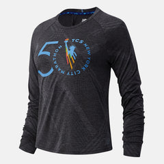 NYC Marathon Q Speed Fuel Jacquard Long Sleeve | New Balance Clothing Black Heather - Women