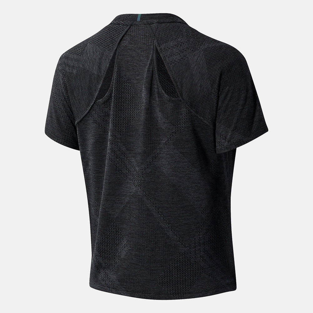 NYC Marathon Q Speed Fuel Jacquard Short Sleeve | New Balance Clothing Black Heather - Women