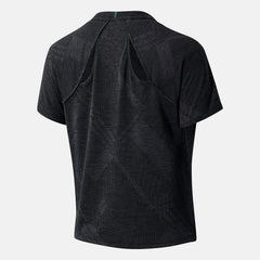 NYC Marathon Q Speed Fuel Jacquard Short Sleeve | New Balance Clothing Black Heather - Women