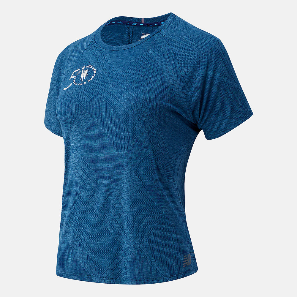 NYC Marathon Q Speed Fuel Jacquard Short Sleeve | New Balance Clothing Rogue Wave - Women