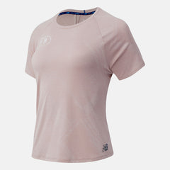 NYC Marathon Q Speed Fuel Jacquard Short Sleeve | New Balance Clothing Space Pink - Women