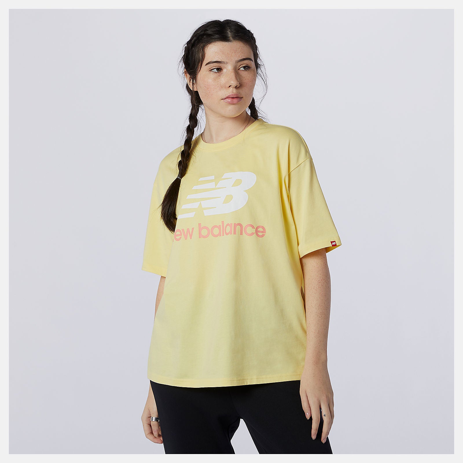 NB Essentials Stacked Logo Tee | New Balance Clothing Lemon Haze - Women
