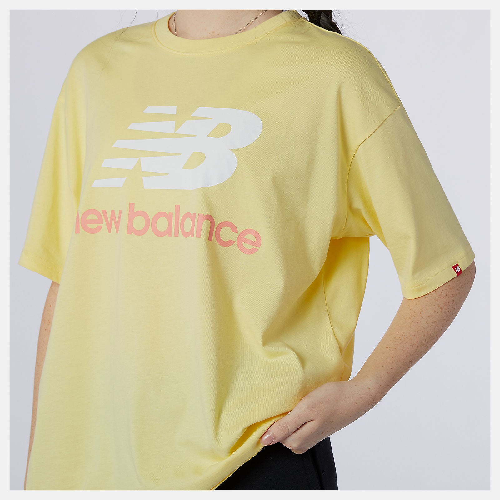 NB Essentials Stacked Logo Tee | New Balance Clothing Lemon Haze - Women