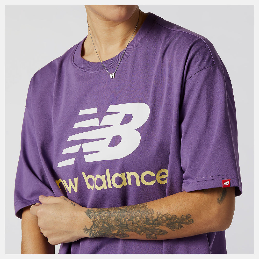 NB Essentials Stacked Logo Tee | New Balance Clothing Sour Grape - Women