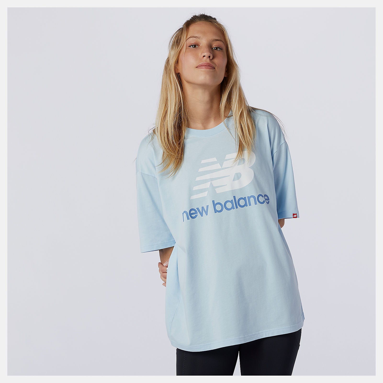 NB Essentials Stacked Logo Tee | New Balance Clothing Uv Glo - Women