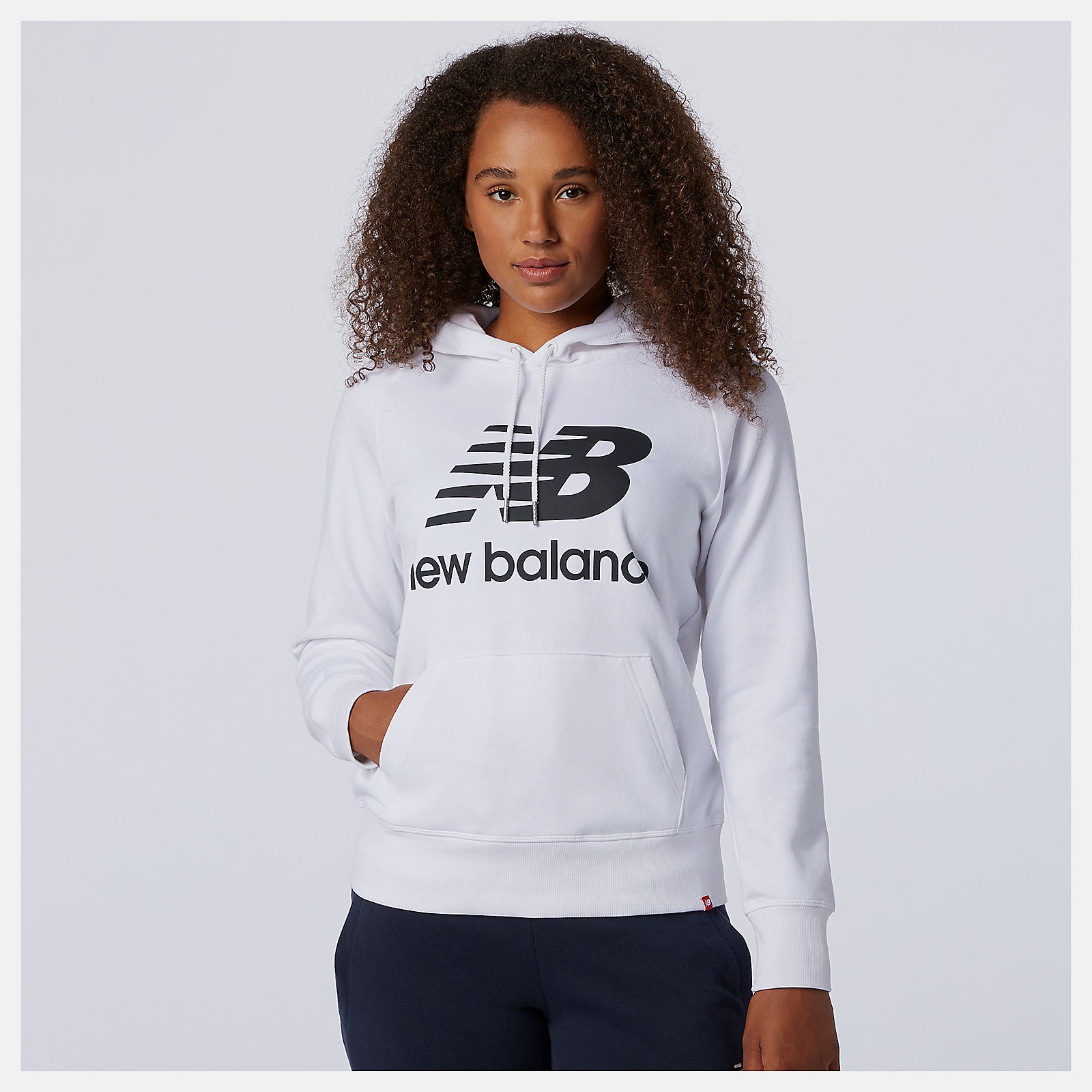 NB Essentials Pullover Hoodie | New Balance Clothing White/Black - Women