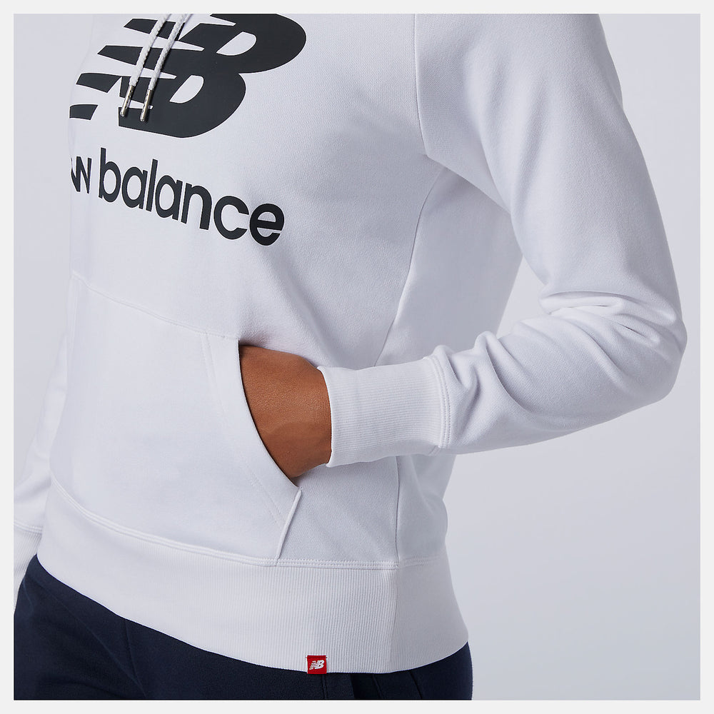 NB Essentials Pullover Hoodie | New Balance Clothing White/Black - Women