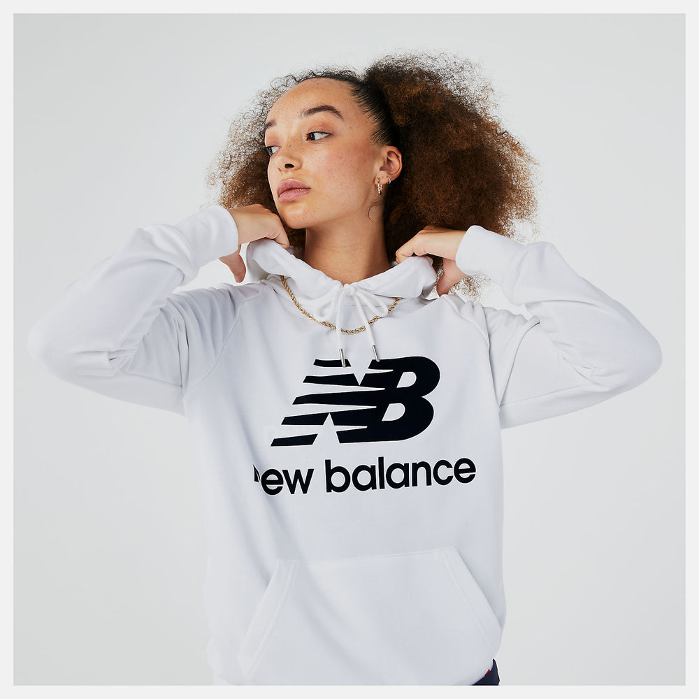 NB Essentials Pullover Hoodie | New Balance Clothing White/Black - Women