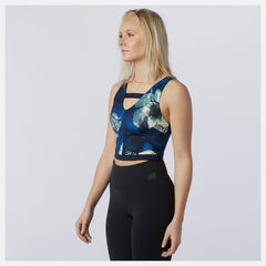 Transform NBSleek Printed Crop Top | New Balance Clothing Blue - Women