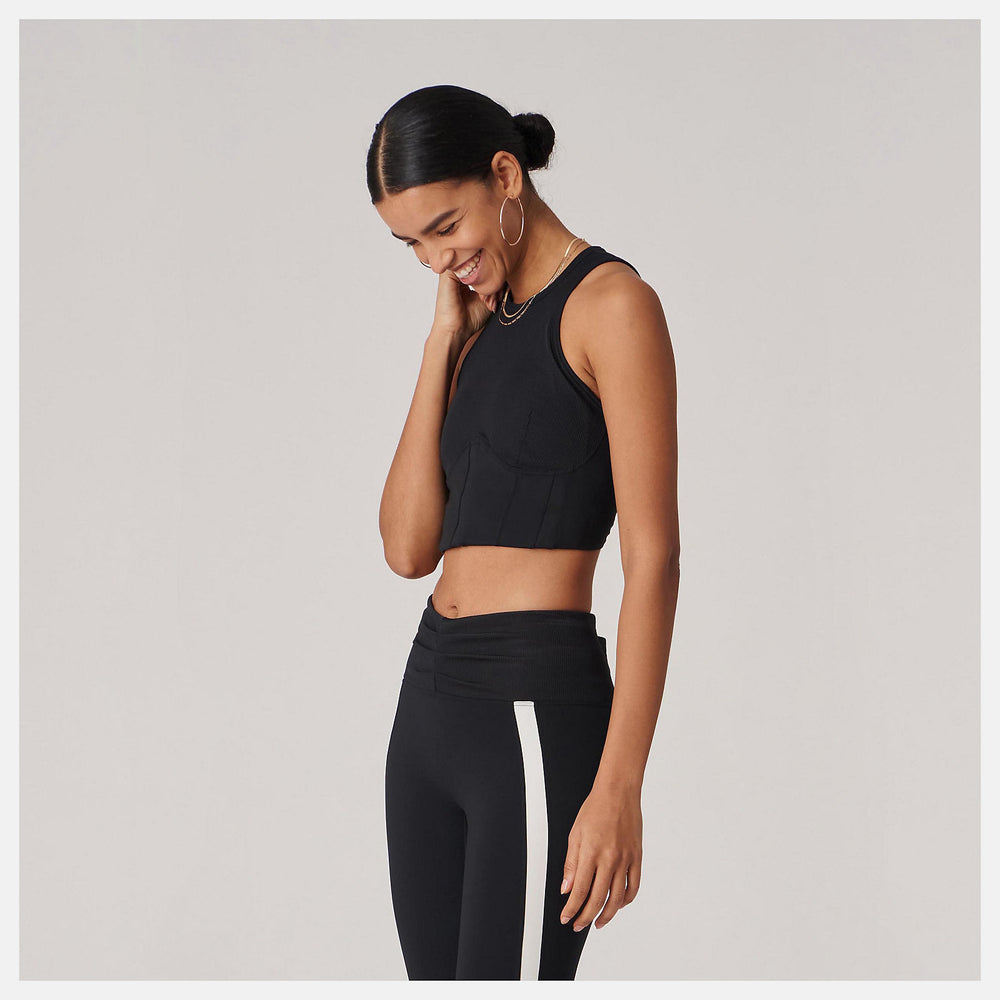 Bandier Corset Tank | New Balance Clothing Black - Women