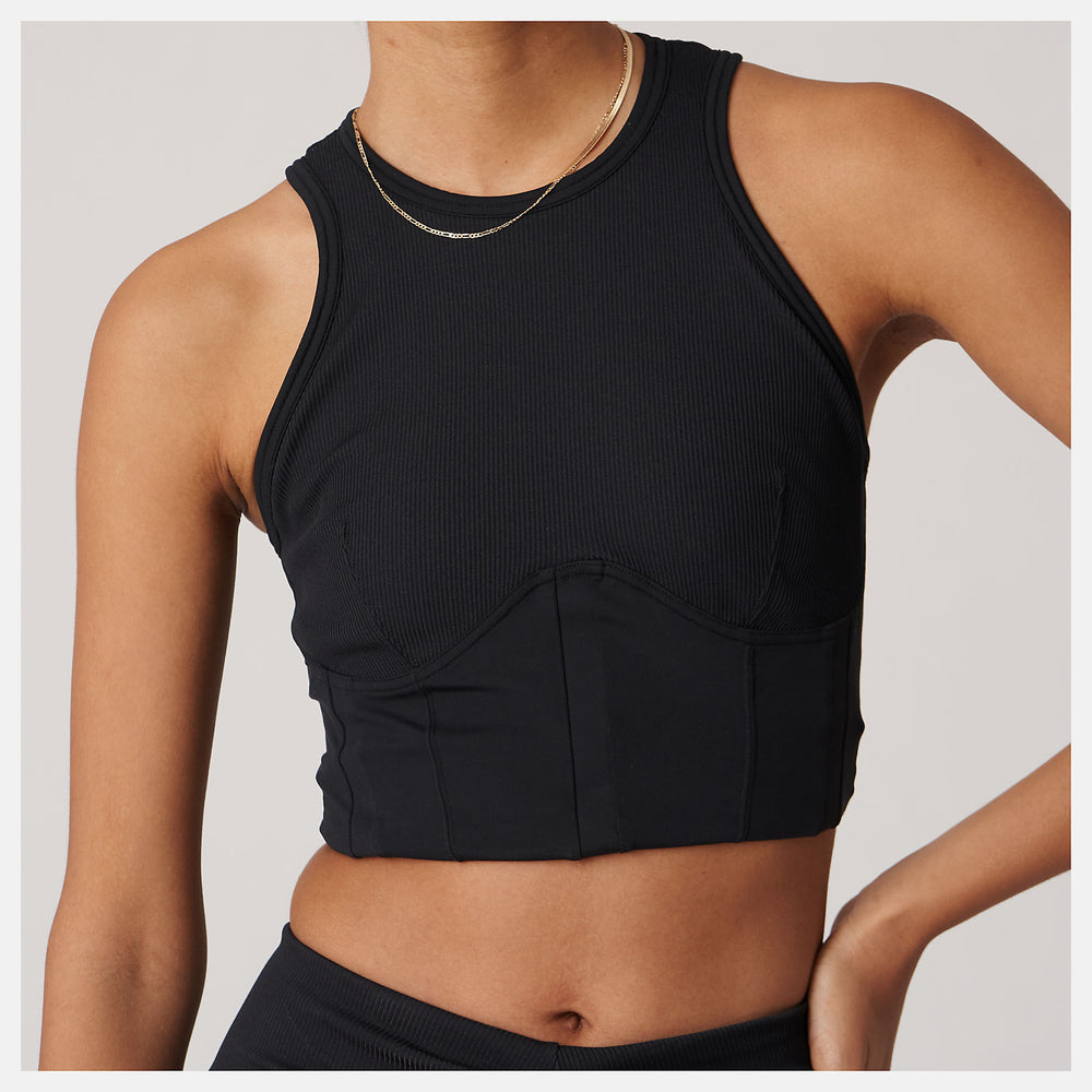 Bandier Corset Tank | New Balance Clothing Black - Women