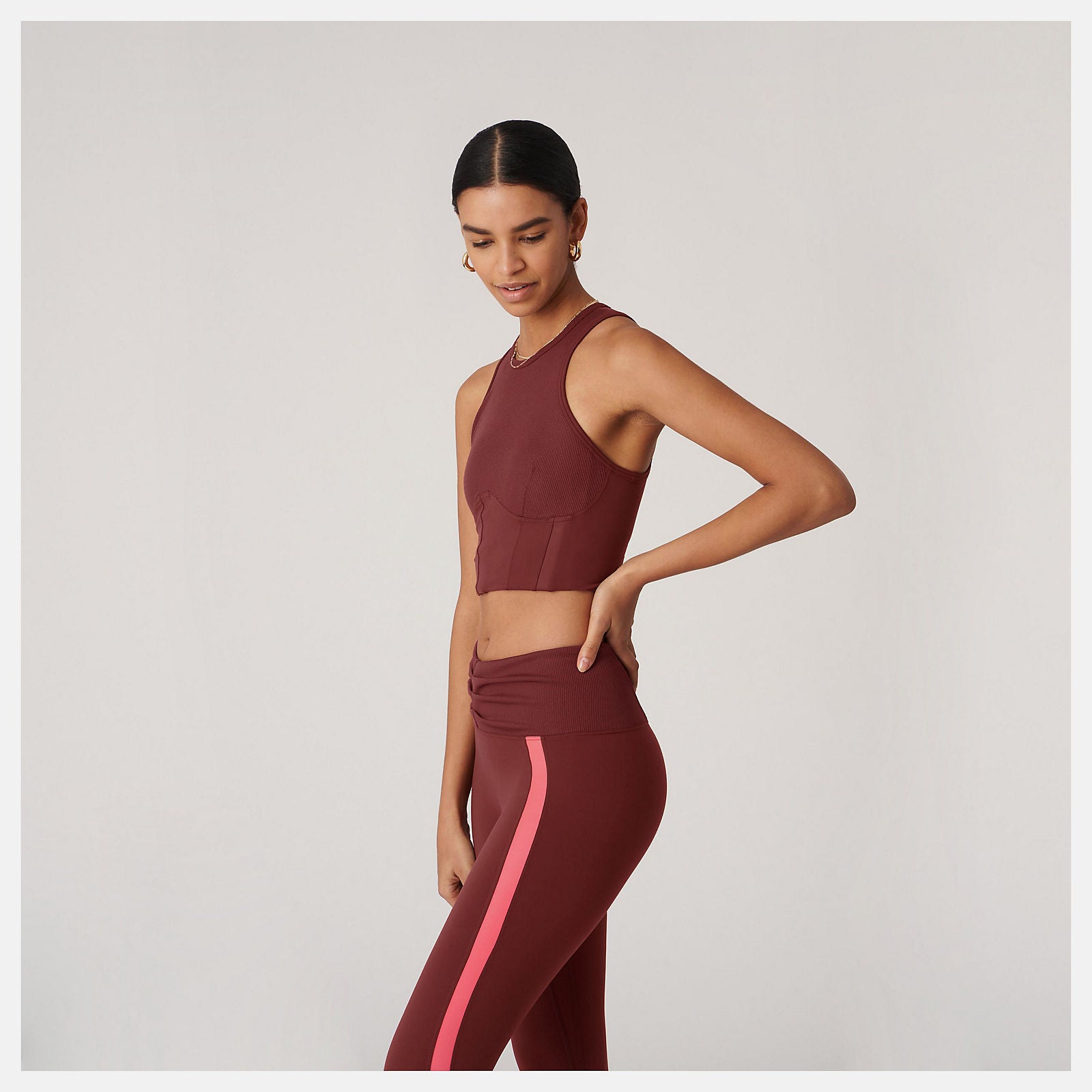 Bandier Corset Tank | New Balance Clothing Deep Mauve - Women
