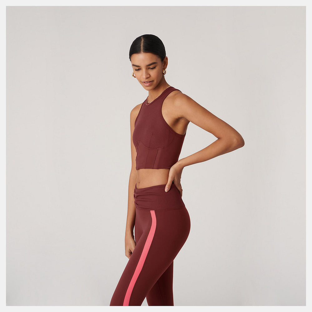 Bandier Corset Tank | New Balance Clothing Deep Mauve - Women