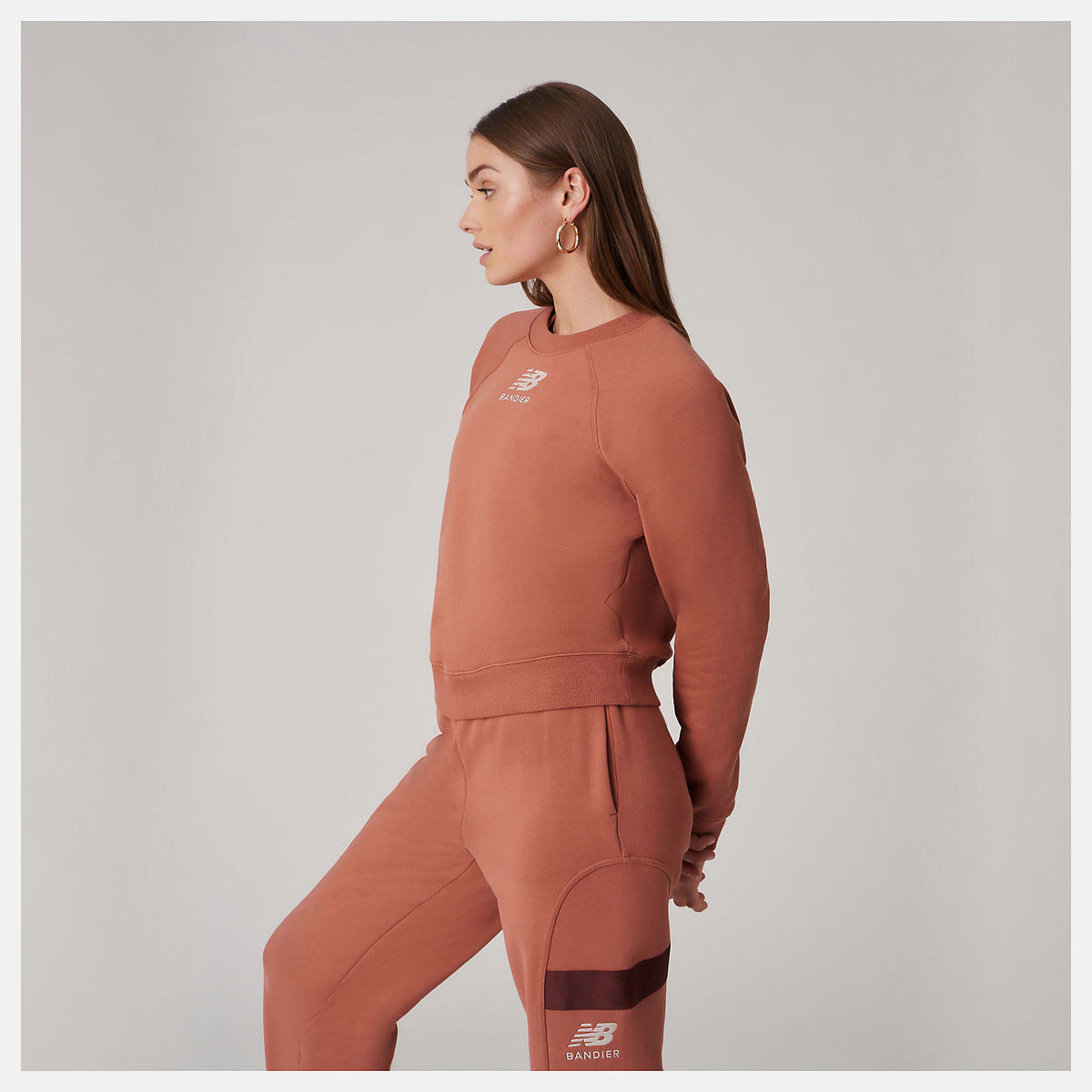 Bandier Fleece Crew | New Balance Clothing Terra Cotta - Women