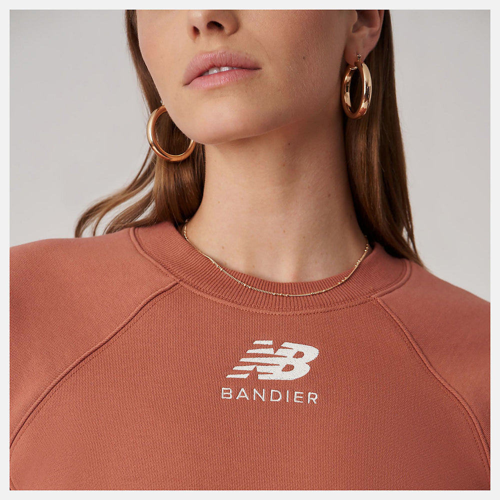Bandier Fleece Crew | New Balance Clothing Terra Cotta - Women