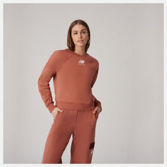 Bandier Fleece Crew | New Balance Clothing Terra Cotta - Women