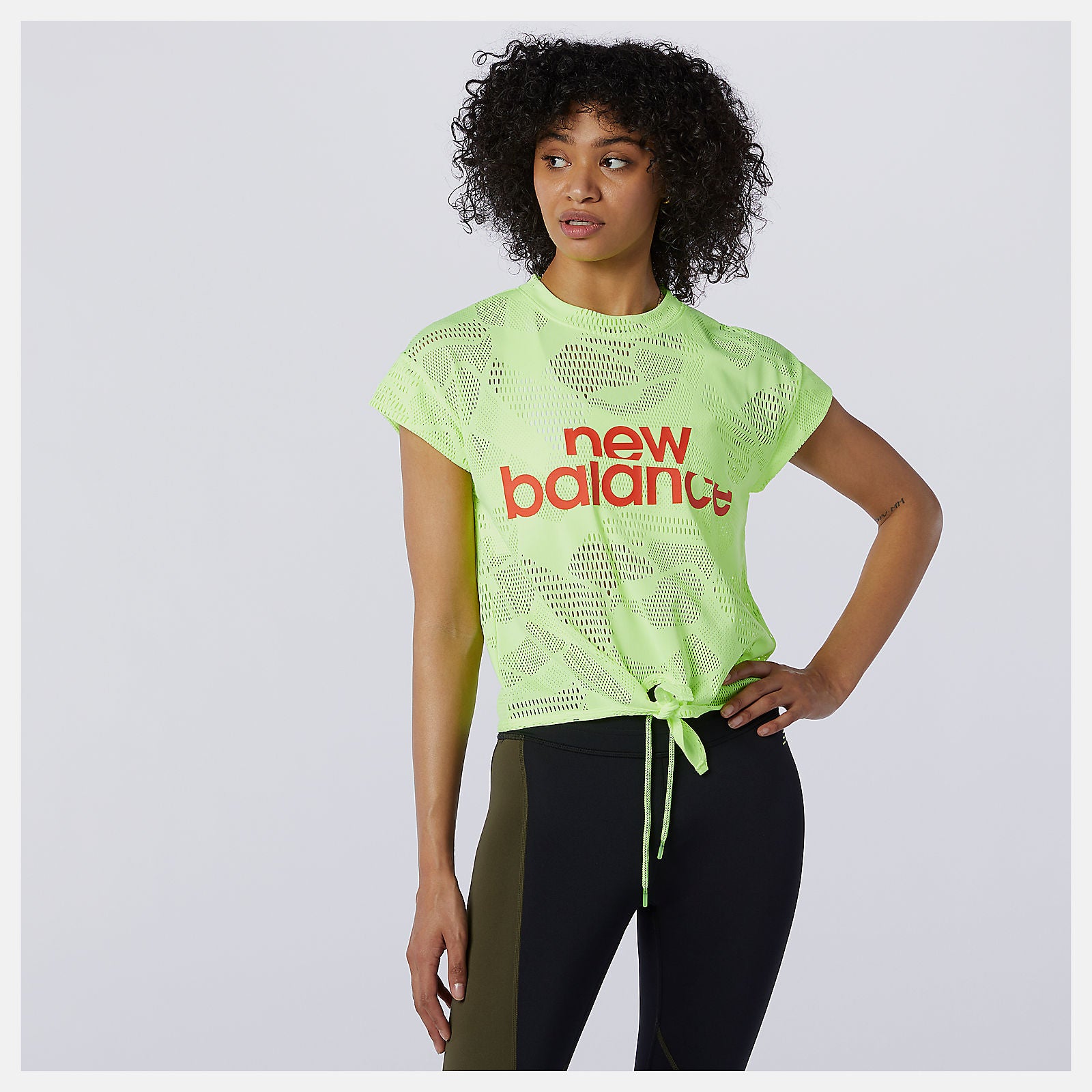 Achiever Collide Open Mesh Tee | New Balance Clothing Bleached Lime Glo - Women