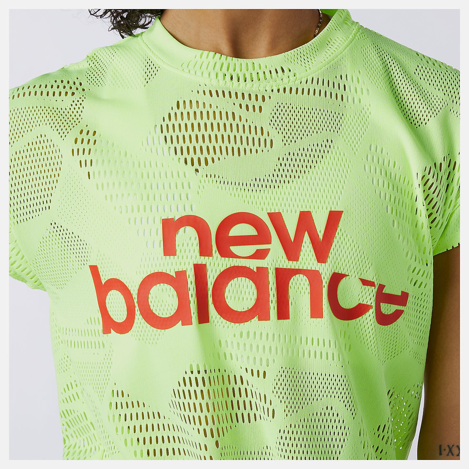 Achiever Collide Open Mesh Tee | New Balance Clothing Bleached Lime Glo - Women