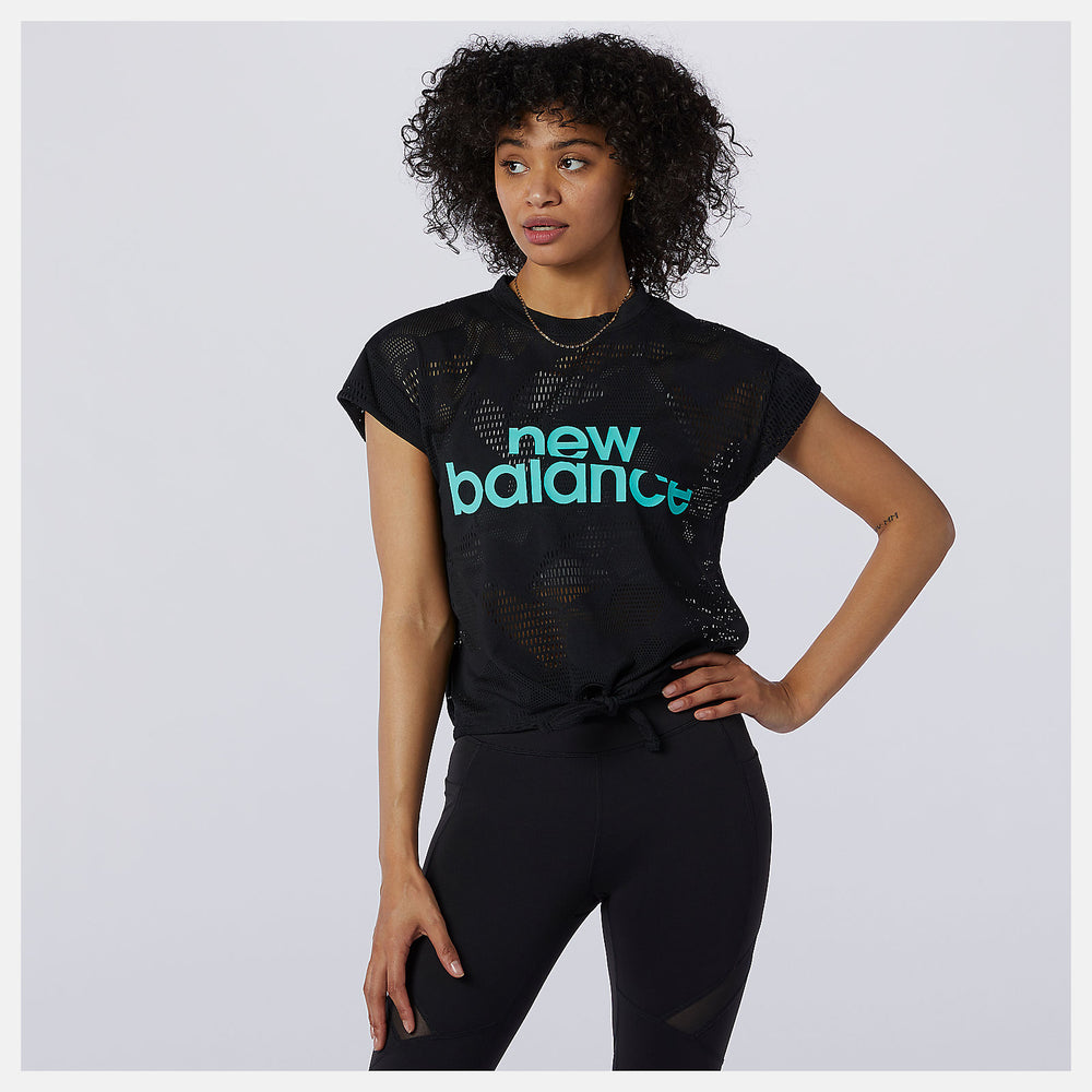 Achiever Collide Open Mesh Tee | New Balance Clothing Black - Women