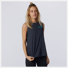 Relentless Cinched Back Graphic Tank | New Balance Clothing Eclipse Heather - Women