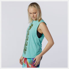 Relentless Cinched Back Graphic Tank | New Balance Clothing Summer Jade - Women