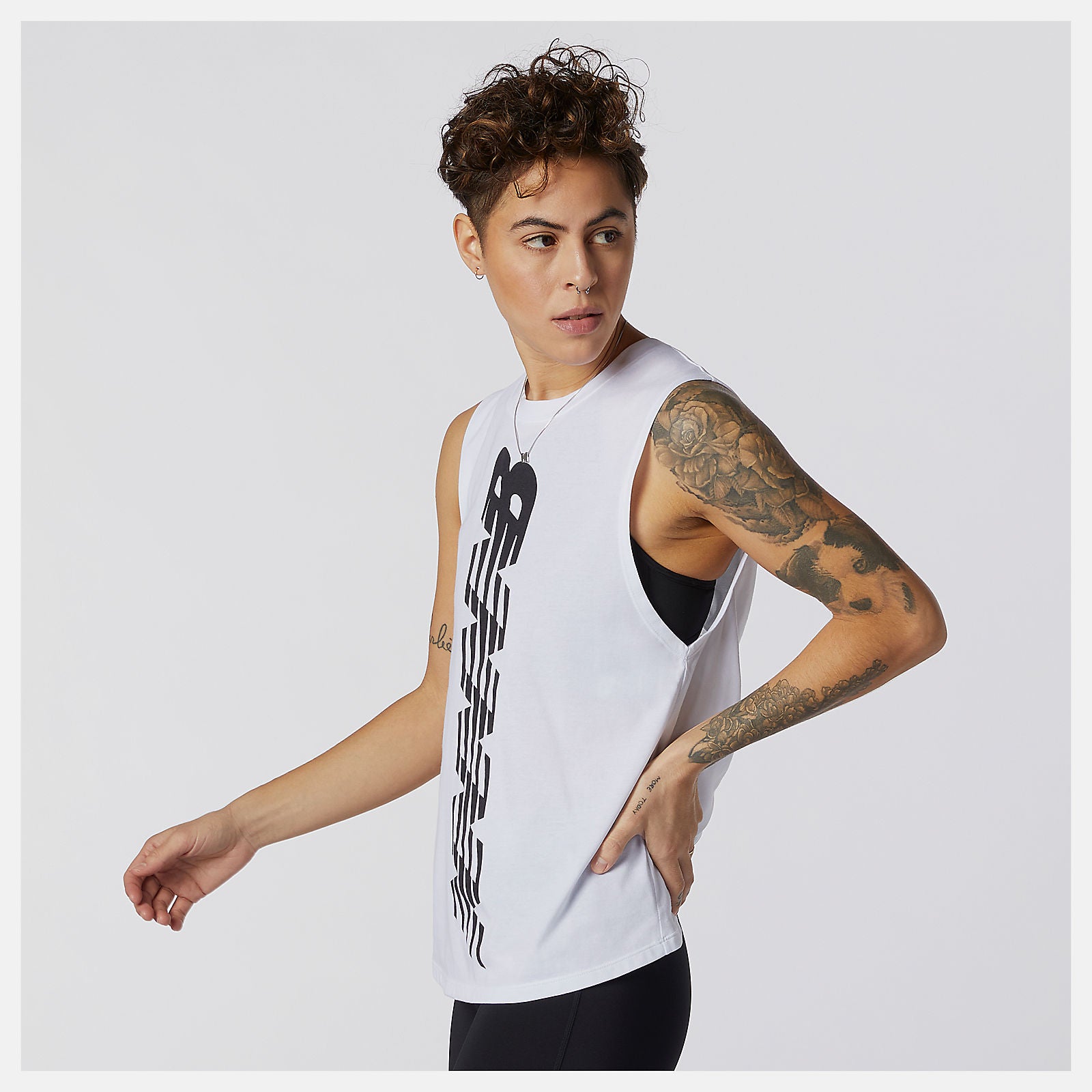 Relentless Cinched Back Graphic Tank | New Balance Clothing White - Women