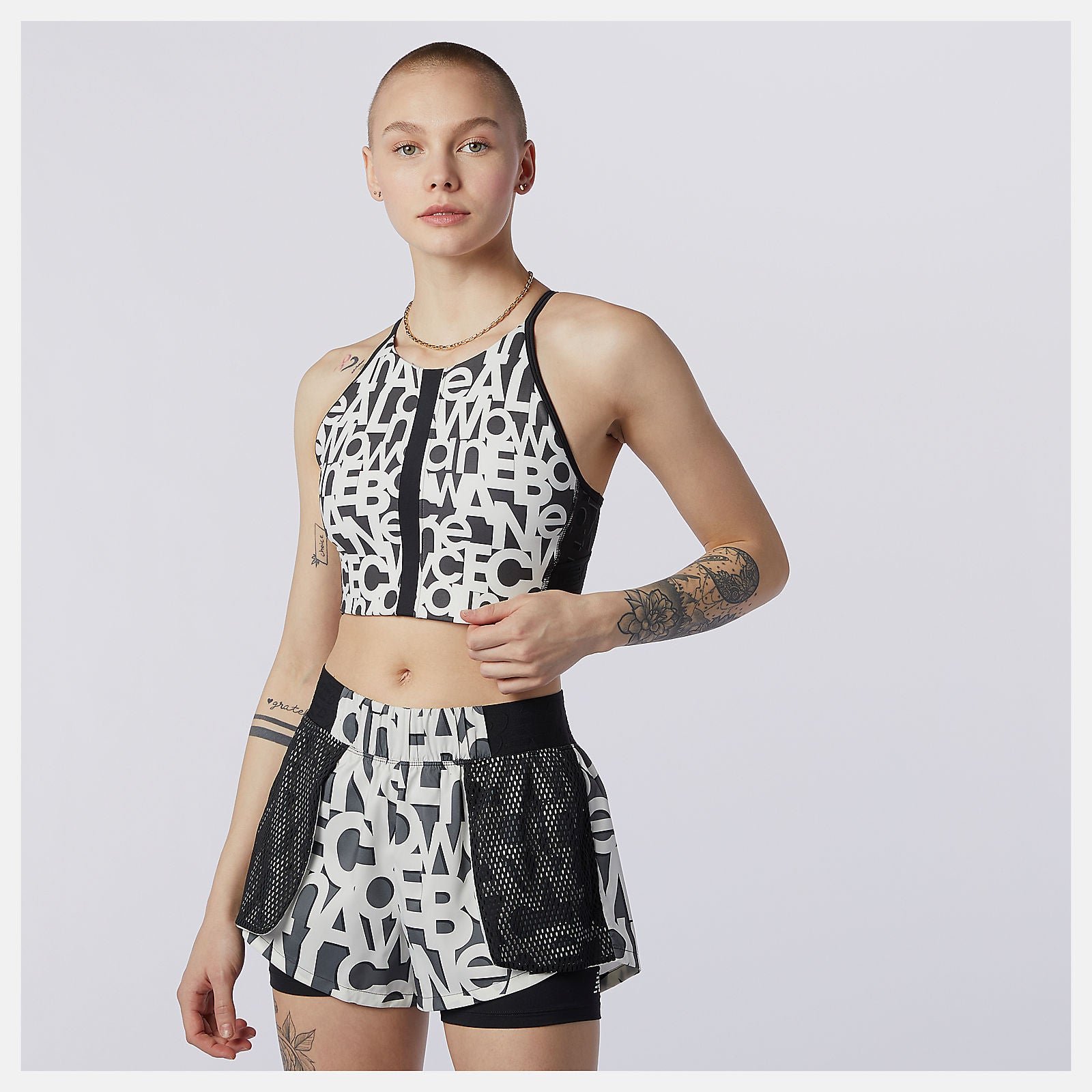 Relentless Printed Crop Top | New Balance Clothing White - Women