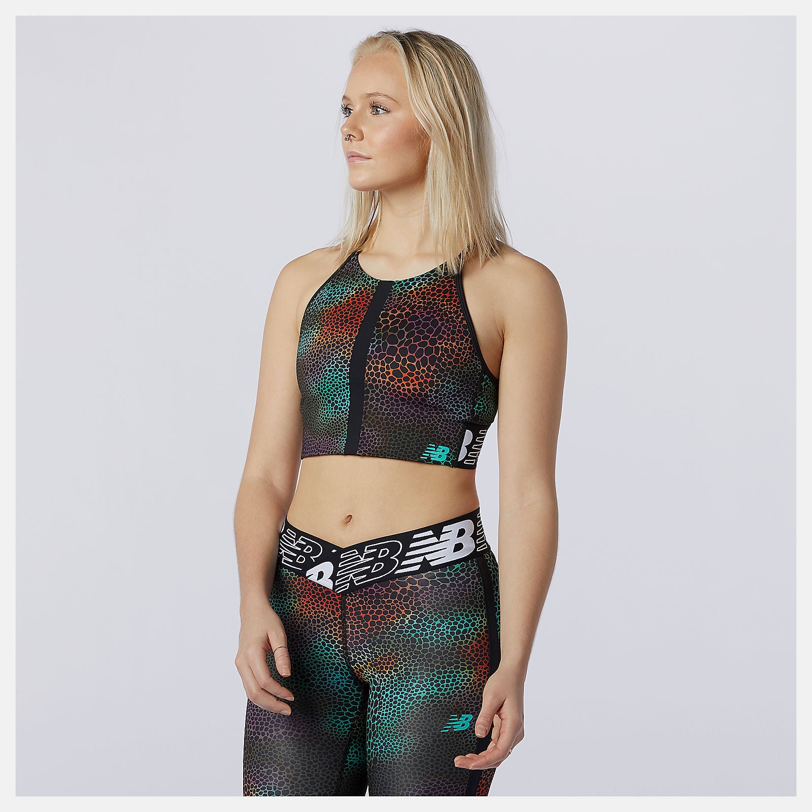 Relentless Printed Crop Top | New Balance Clothing Black Print - Women