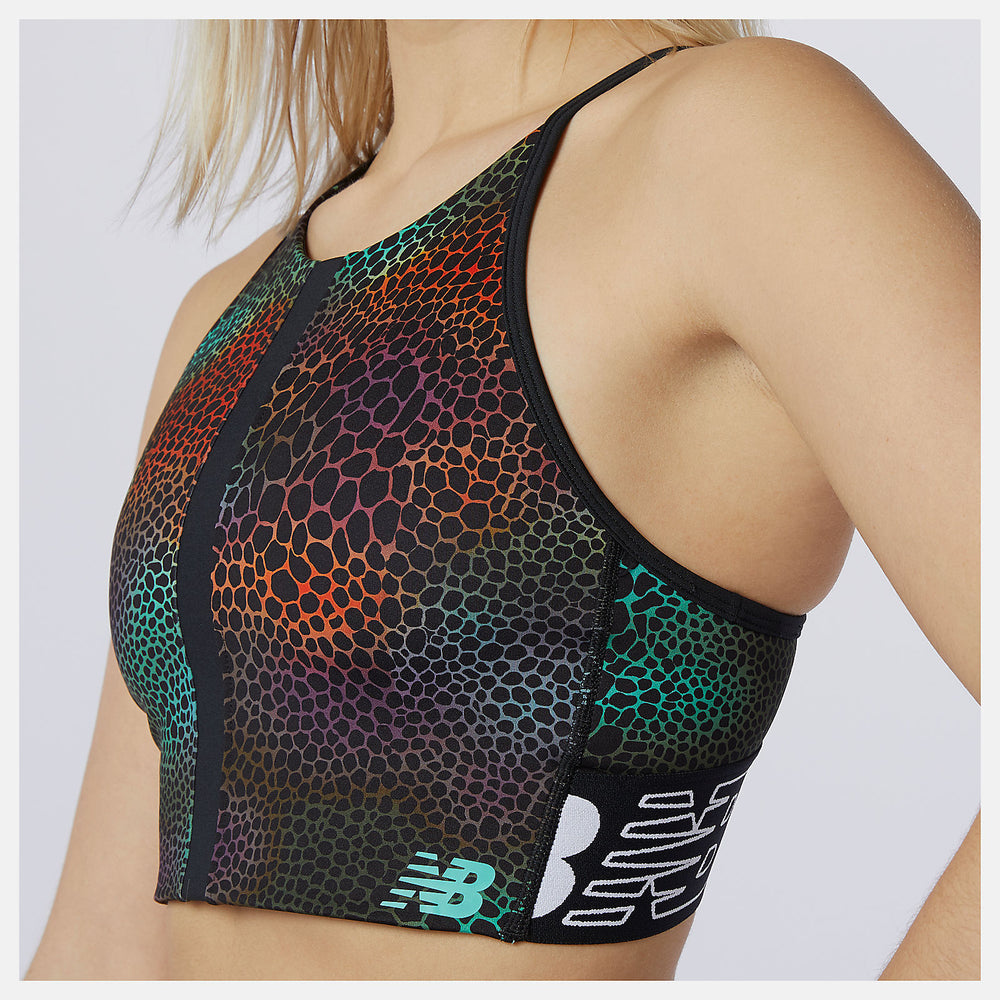 Relentless Printed Crop Top | New Balance Clothing Black Print - Women