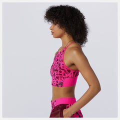 Relentless Printed Crop Top | New Balance Clothing Pink Glo - Women