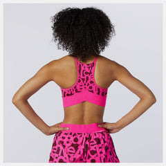 Relentless Printed Crop Top | New Balance Clothing Pink Glo - Women
