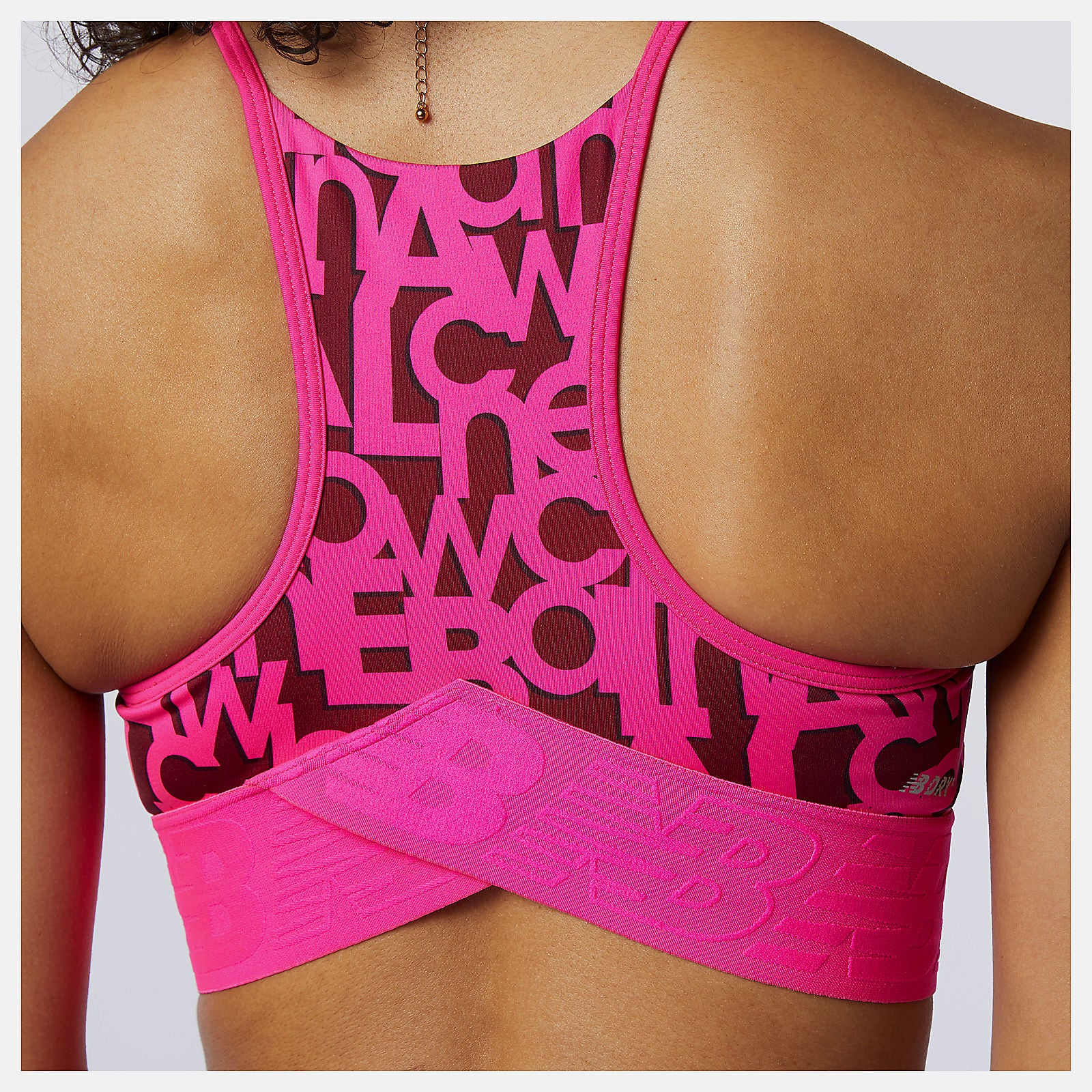 Relentless Printed Crop Top | New Balance Clothing Pink Glo - Women