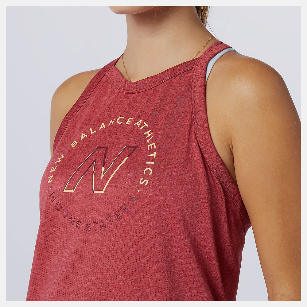 Printed Impact Run Hybrid Tank | New Balance Clothing Earth Red - Women