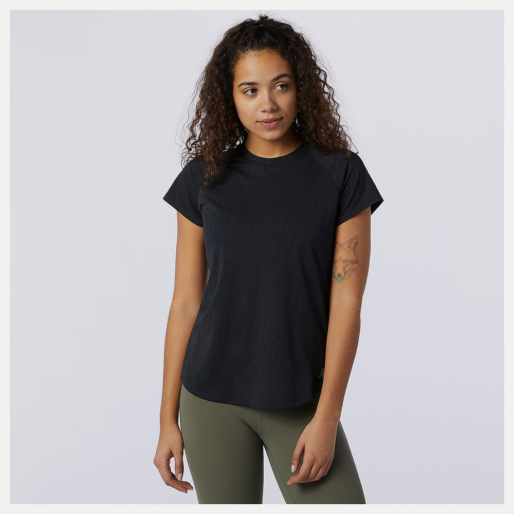 Q Speed Fuel Jacquard Short Sleeve | New Balance Clothing Black - Women