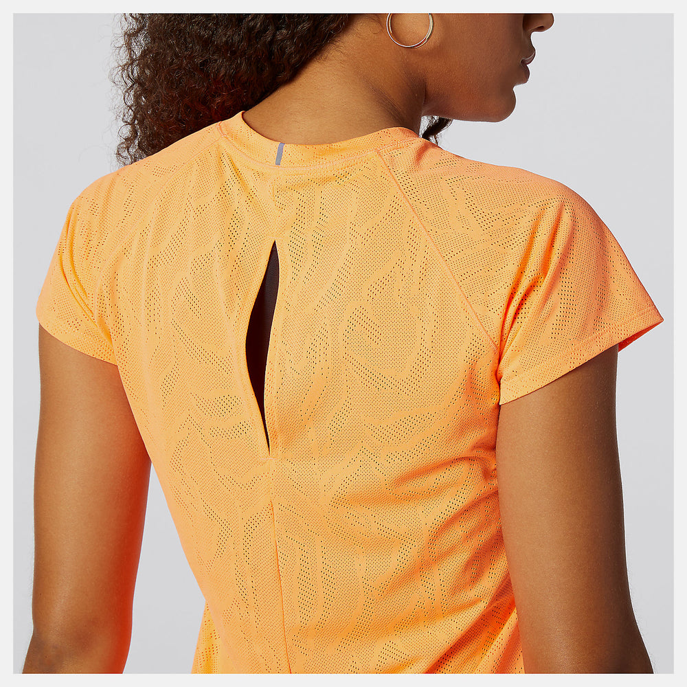 Q Speed Fuel Jacquard Short Sleeve | New Balance Clothing Citrus Punch - Women