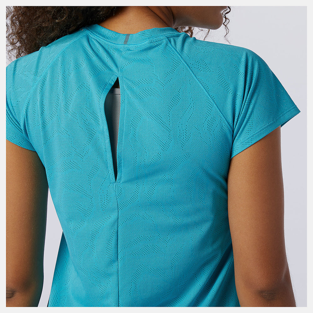 Q Speed Fuel Jacquard Short Sleeve | New Balance Clothing Virtual Sky - Women