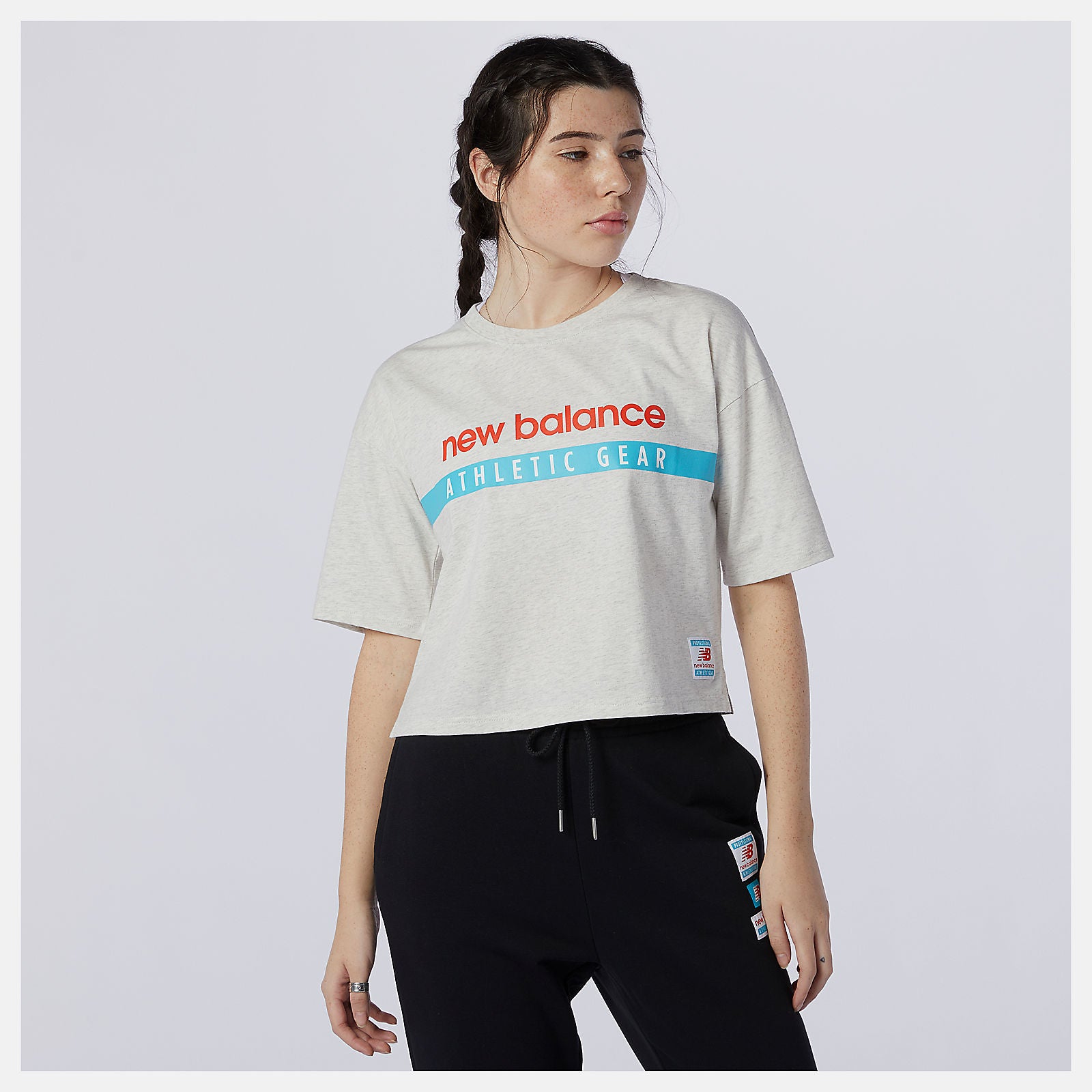 NB Essentials Field Day Boxy Tee | New Balance Clothing Sea Salt Heather - Women